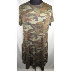Riley & James Camouflage Short Sleeve Dress With Pockets Plus Size 3X